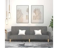 Dvivietė sofa-lova, šviesiai pilkos spalvos, audinys