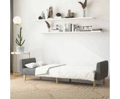 Dvivietė sofa-lova, šviesiai pilkos spalvos, audinys
