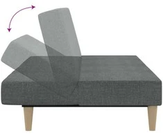Dvivietė sofa-lova, šviesiai pilkos spalvos, audinys