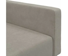 Dvivietė sofa-lova, šviesiai pilkos spalvos, aksomas