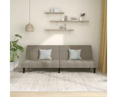 Dvivietė sofa-lova, šviesiai pilkos spalvos, aksomas