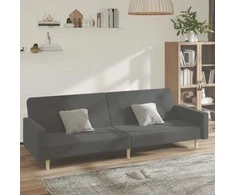 Dvivietė sofa-lova, šviesiai pilkos spalvos, audinys