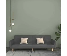 Dvivietė sofa-lova, šviesiai pilkos spalvos, audinys