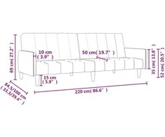 Dvivietė sofa-lova, šviesiai pilkos spalvos, audinys