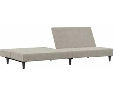 Dvivietė sofa-lova, šviesiai pilkos spalvos, aksomas
