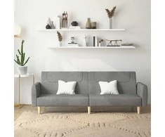 Dvivietė sofa-lova, šviesiai pilkos spalvos, audinys