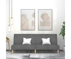 Dvivietė sofa-lova, šviesiai pilkos spalvos, audinys