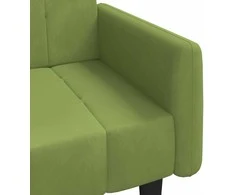 Dvivietė sofa-lova, šviesiai žalios spalvos, aksomas