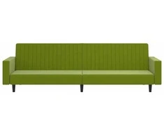 Dvivietė sofa-lova, šviesiai žalios spalvos, aksomas