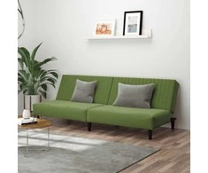 Dvivietė sofa-lova, šviesiai žalios spalvos, aksomas
