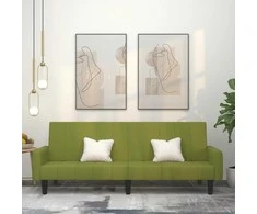 Dvivietė sofa-lova, šviesiai žalios spalvos, aksomas