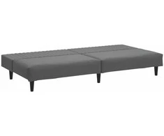 Dvivietė sofa-lova, tamsiai pilkos spalvos, aksomas