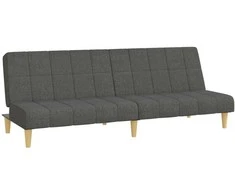 Dvivietė sofa-lova, tamsiai pilkos spalvos, audinys