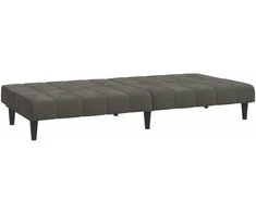 Dvivietė sofa-lova, tamsiai pilkos spalvos, aksomas