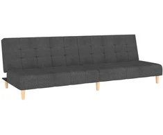 Dvivietė sofa-lova, tamsiai pilkos spalvos, audinys