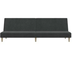 Dvivietė sofa-lova, tamsiai pilkos spalvos, audinys