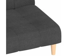 Dvivietė sofa-lova, tamsiai pilkos spalvos, audinys