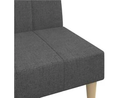 Dvivietė sofa-lova, tamsiai pilkos spalvos, audinys