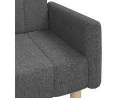 Dvivietė sofa-lova, tamsiai pilkos spalvos, audinys