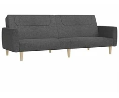Dvivietė sofa-lova, tamsiai pilkos spalvos, audinys