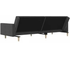 Dvivietė sofa-lova, tamsiai pilkos spalvos, audinys