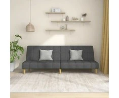 Dvivietė sofa-lova, tamsiai pilkos spalvos, audinys