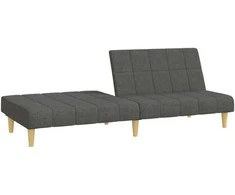 Dvivietė sofa-lova, tamsiai pilkos spalvos, audinys
