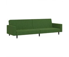 Dvivietė sofa-lova, tamsiai žalios spalvos, aksomas
