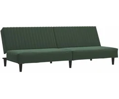 Dvivietė sofa-lova, tamsiai žalios spalvos, aksomas