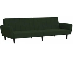 Dvivietė sofa-lova, tamsiai žalios spalvos, aksomas