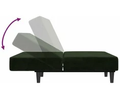 Dvivietė sofa-lova, tamsiai žalios spalvos, aksomas