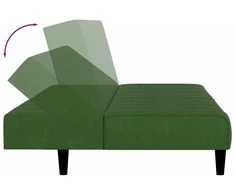 Dvivietė sofa-lova, tamsiai žalios spalvos, aksomas