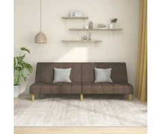 Dvivietė sofa-lova, taupe spalvos, audinys