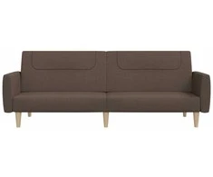 Dvivietė sofa-lova, taupe spalvos, audinys