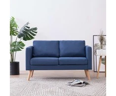 Dvivietė sofa, mėlyna, audinys