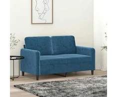 Dvivietė sofa, mėlynos spalvos, 120cm, aksomas