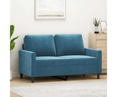 Dvivietė sofa, mėlynos spalvos, 120cm, aksomas
