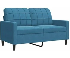Dvivietė sofa, mėlynos spalvos, 120cm, aksomas