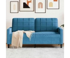 Dvivietė sofa, mėlynos spalvos, 140cm, aksomas