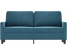Dvivietė sofa, mėlynos spalvos, 140cm, aksomas