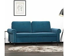 Dvivietė sofa, mėlynos spalvos, 140cm, aksomas