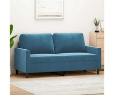 Dvivietė sofa, mėlynos spalvos, 140cm, aksomas