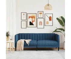 Dvivietė sofa, mėlynos spalvos, audinys
