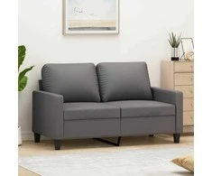 Dvivietė sofa, pilkos spalvos, 120cm, dirbtinė oda