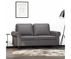Dvivietė sofa, pilkos spalvos, 120cm, dirbtinė oda