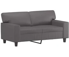 Dvivietė sofa, pilkos spalvos, 120cm, dirbtinė oda