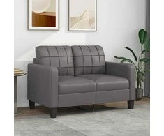 Dvivietė sofa, pilkos spalvos, 120cm, dirbtinė oda