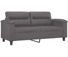 Dvivietė sofa, pilkos spalvos, 140cm, dirbtinė oda