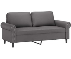Dvivietė sofa, pilkos spalvos, 140cm, dirbtinė oda