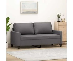 Dvivietė sofa, pilkos spalvos, 140cm, dirbtinė oda
